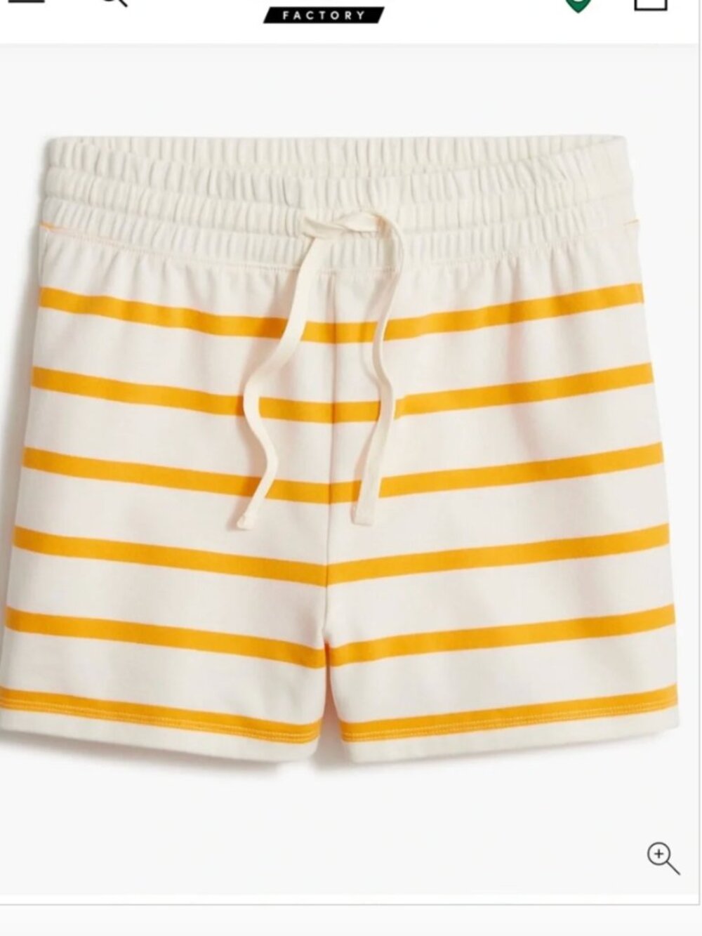 J. Crew Factory Cream and Yellow Striped Women’s Summer Lounge Shorts Medium